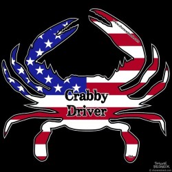 Shore Redneck USA Themed Crabby Driver Decal