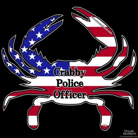 Shore Redneck USA Themed Crabby Police Officer Decal