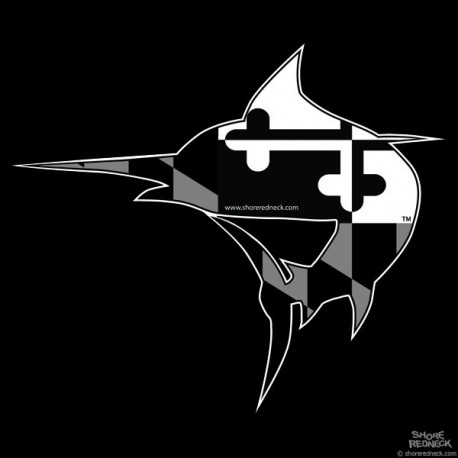 Shore Redneck Maryland Blackout Jumping Marlin Decal