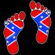 Shore Redneck Dixie Footprints Decal