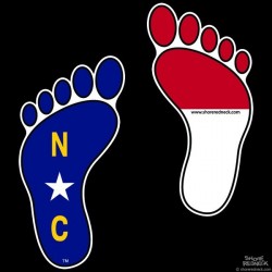 Shore Redneck NC Footprints Decal