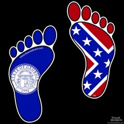 Shore Redneck Old Georgia Footprints Decal