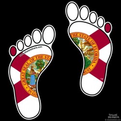 Shore Redneck Florida Footprints Decal