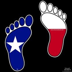 Shore Redneck Texas Footprints Decal