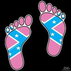 Shore Redneck Pink Dixie Footprints Decal