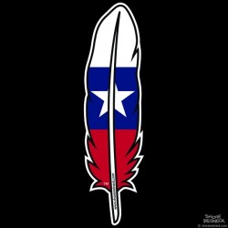 Shore Redneck Texas Feather Decal