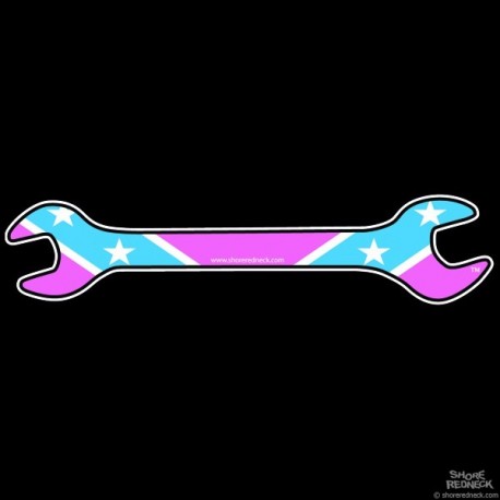Shore Redneck Pink Dixie Wrench Decal