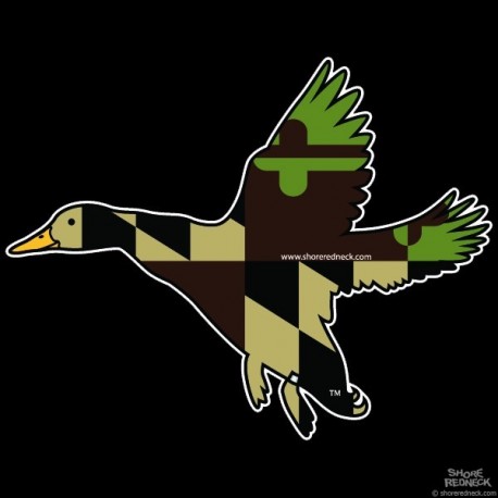 Shore Redneck MD Green and Tan Banded Duck Decal