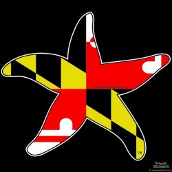 Shore Redneck Maryland Flag Starfish Decal