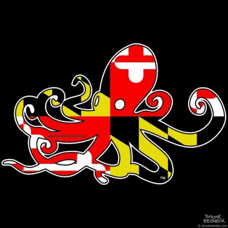 Shore Redneck Octopus MD Flag Decal