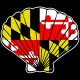 Maryland Flag Fan Shell Decal