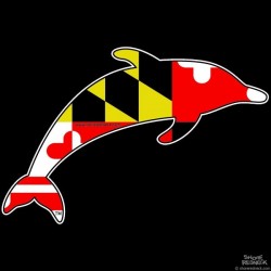 Shore Redneck Maryland Flag Dolphin Decal