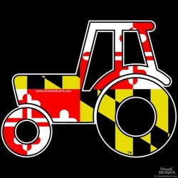 Shore Redneck MD Flag Modern Tractor Decal