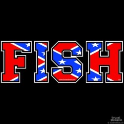 Shore Redneck Fish Dixie Text Decal