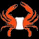 Shore Redneck Orange White Baseball Crab Decal