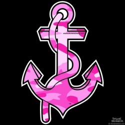 Shore Redneck Pink Camo Anchor Decal