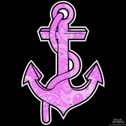 Shore Redneck Pink Paisley Anchor Decal