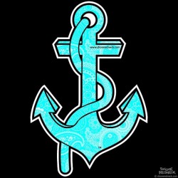 Shore Redneck Blue Paisley Anchor Decal
