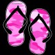 Shore Redneck Pink Camo Flops Decal