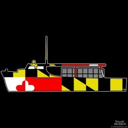 Shore Redneck MD Flag Workboat with Crab Pots Decal
