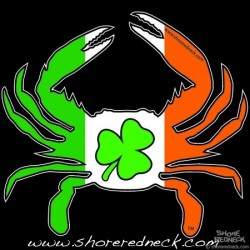 Shore Redneck Irish Flag Shamrock Crab Decal