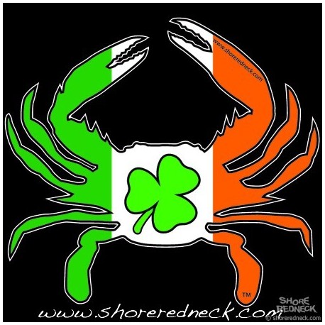 Shore Redneck Irish Flag Shamrock Crab Decal