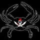 Shore Redneck Jolly Roger Crab Decal