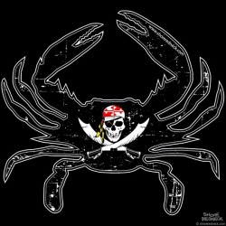 Shore Redneck Jolly Roger MD Flag Crab Decal