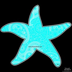 Shore Redneck Blue Paisley Starfish Decal