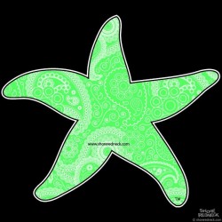Shore Redneck Green Paisley Starfish Decal