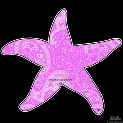 Shore Redneck Pink Paisley Starfish Decal