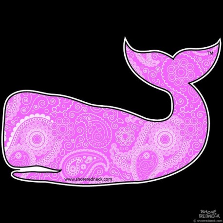 Shore Redneck Pink Paisley Whale Decal