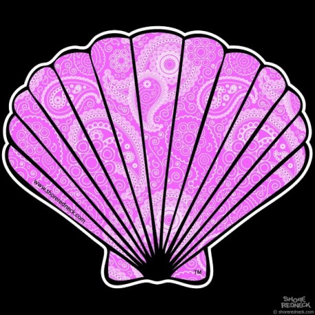 Shore Redneck Pink Paisley Fan Shell Decal