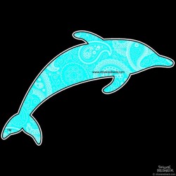Shore Redneck Blue Paisley Dolphin Decal