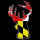Shore Redneck Maryland Flag  Buck Decal