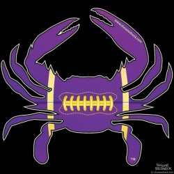 Shore Redneck  Football Purple/Black/Gold Crab Decal