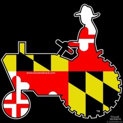 Shore Redneck Maryland Flag Tractor Decal