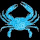 Shore Redneck Blue Water Paisley  Crab Decal