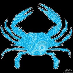 Shore Redneck Blue Water Paisley  Crab Decal