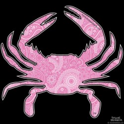 Shore Redneck Pink Sky Paisley  Crab Decal