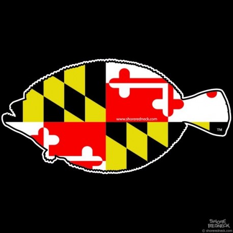 Shore Redneck Maryland Flounder Decal