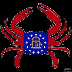 Shore Redneck Georgia Flag Crab Decal