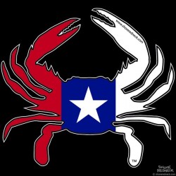 Shore Redneck Texas Flag Crab Decal