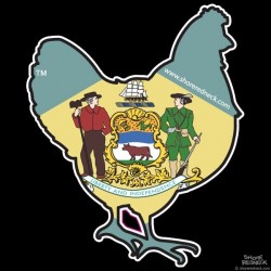 Shore Redneck Delaware Flag Chicken Decal