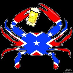 Shore Redneck Dixie Beer Crab Decal