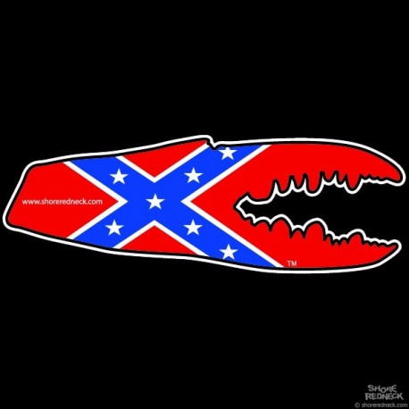 Shore Redneck Confederate Flag Crab Claw Decal