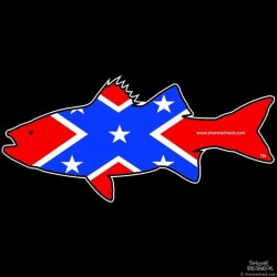 Shore Redneck Dixie Flag Rockfish Striper  Decal